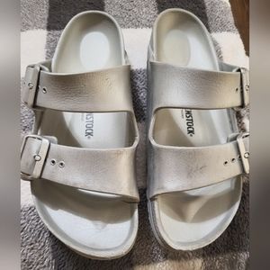 Birkenstock Arizona EVA Silver Sandals size 39